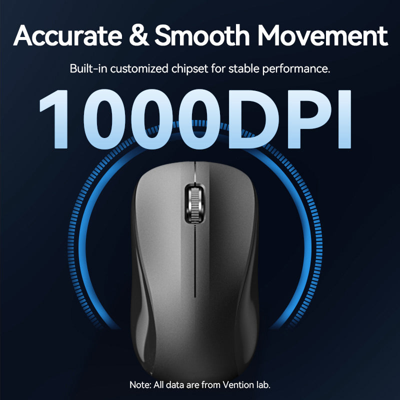 <tc>Vention</tc> Ensemble clavier et souris filaires USB silencieux pleine taille, noir, fin