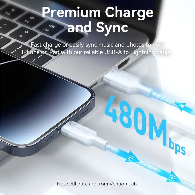 Vention USB 2.0 Type-A Male to Lightning Male 2.4A Cable Aluminum Alloy Type - Vention