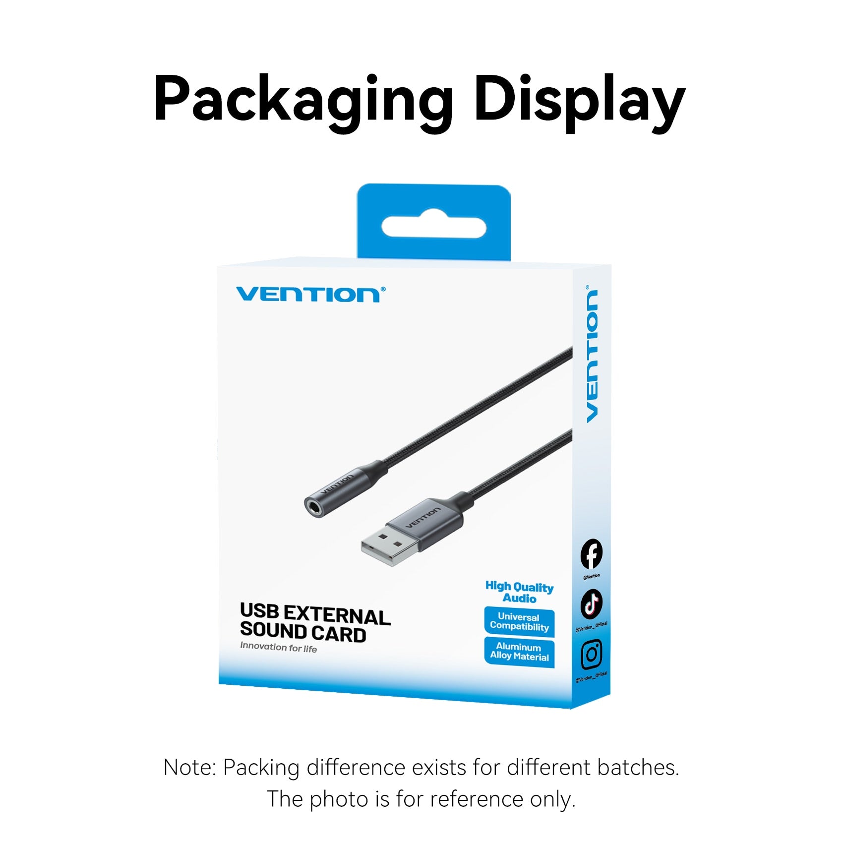 Vention 1 Bağlantı Noktalı USB Harici Ses Kartı 0,25M Gri (OMTP-CTIA)