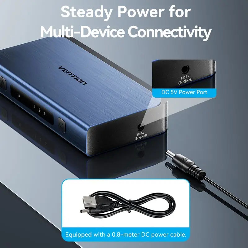 Vention 3 In 1 Out HDMI™ Switcher Blue Aluminum Alloy Type - Vention