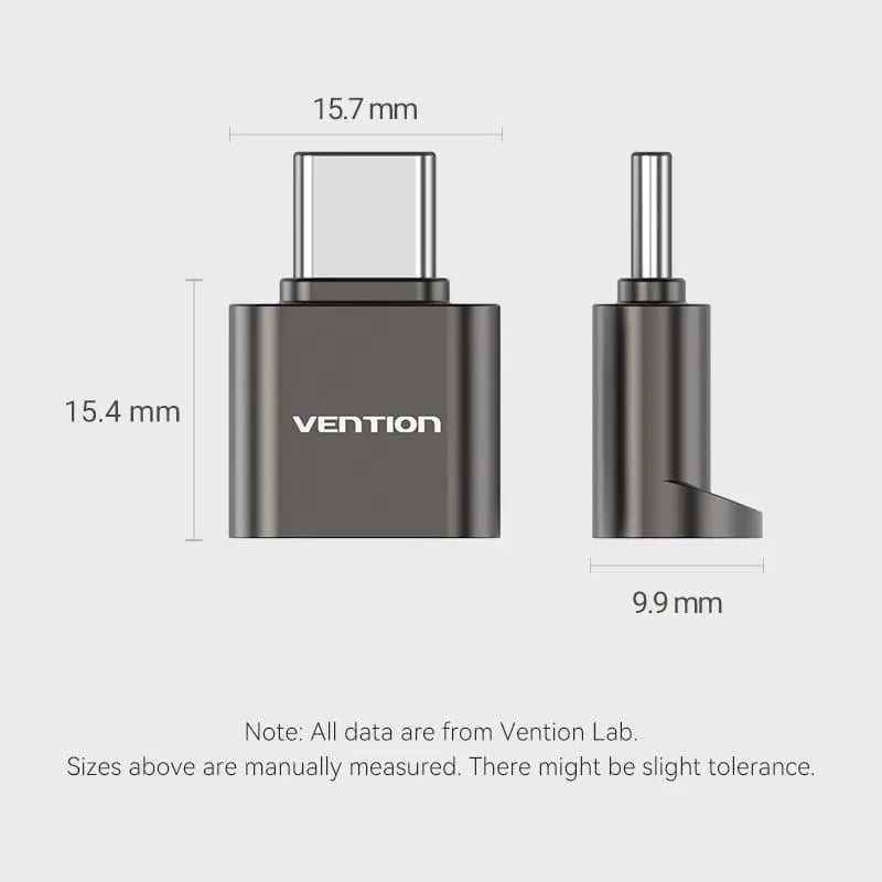 Vention USB 2.0 Type-C MicroSD Card Reader Gray Zinc Alloy Type - Vention