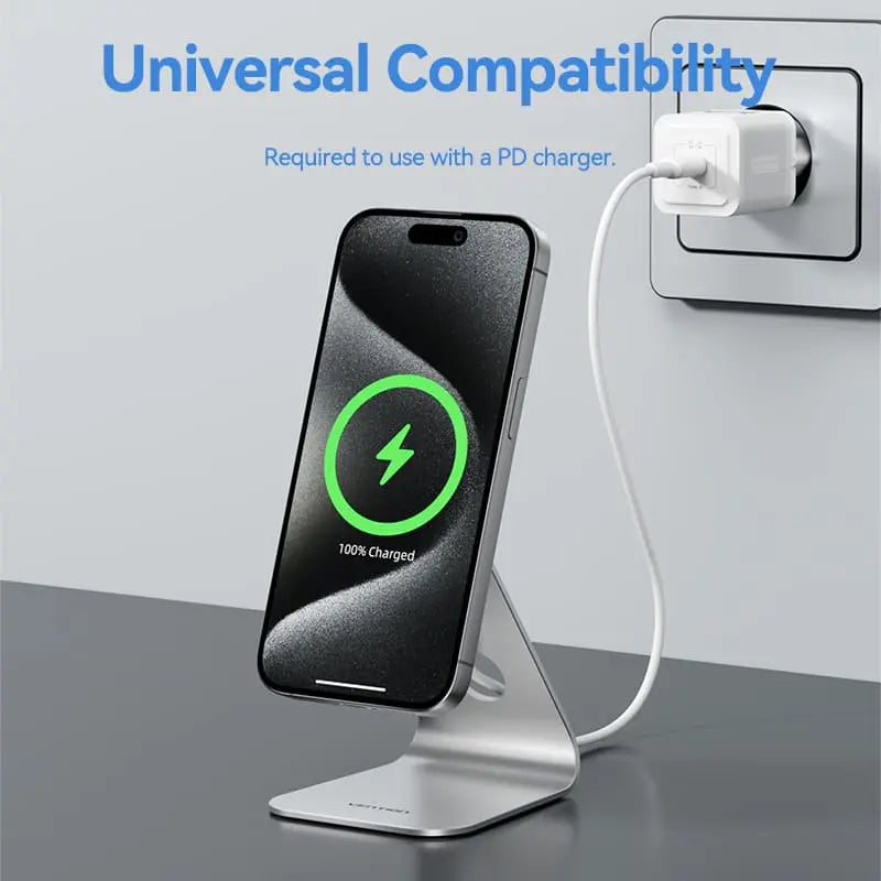 Vention 15W Magnetic Wireless Charger Stand with MagSafe 1M Silver - Vention