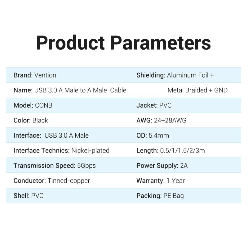 USB 3.0 A Male to A Male Cable
