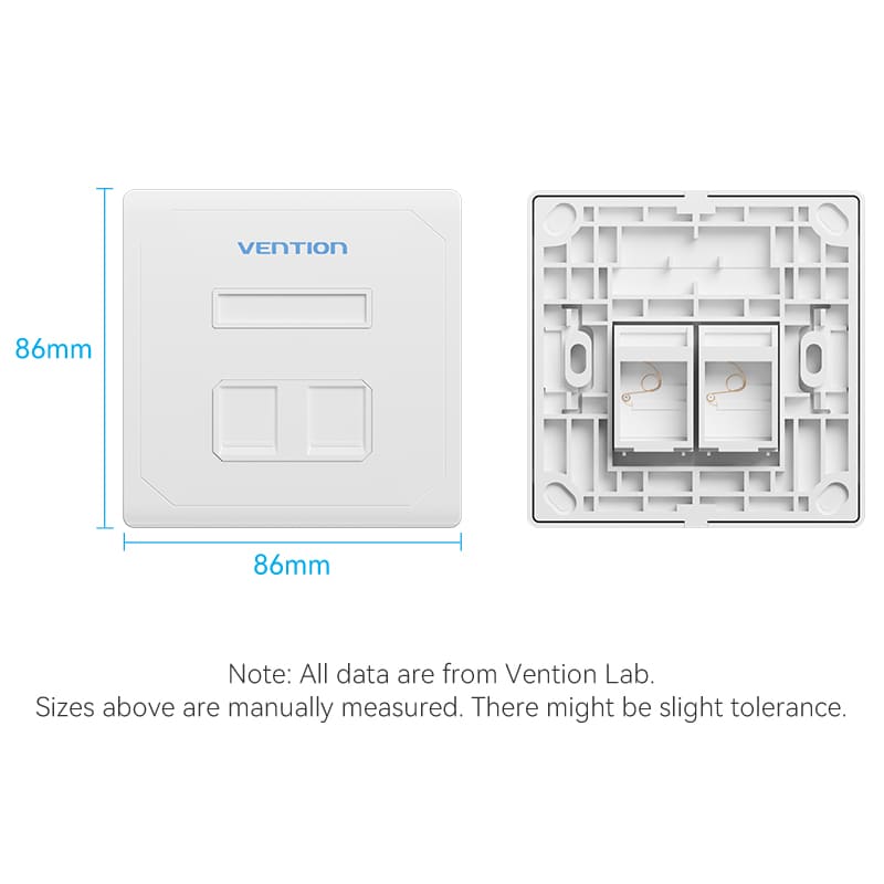 2-Port Keystone Jack Wall Plate White