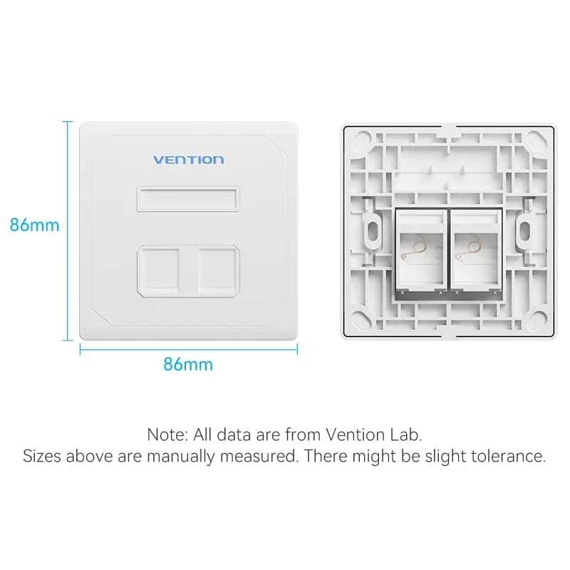 Vention 2-Port Keystone Jack Wall Plate - Vention