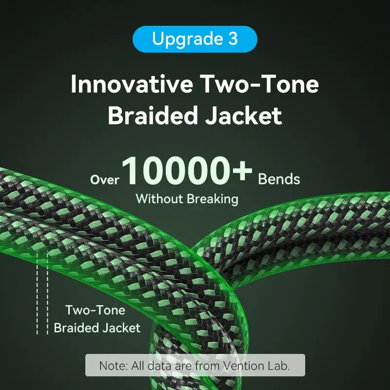 Vention Cotton Braided Ultra Thin HDMI™-A Male to Male HD Cable 8K Green Aluminum Alloy Type - Vention