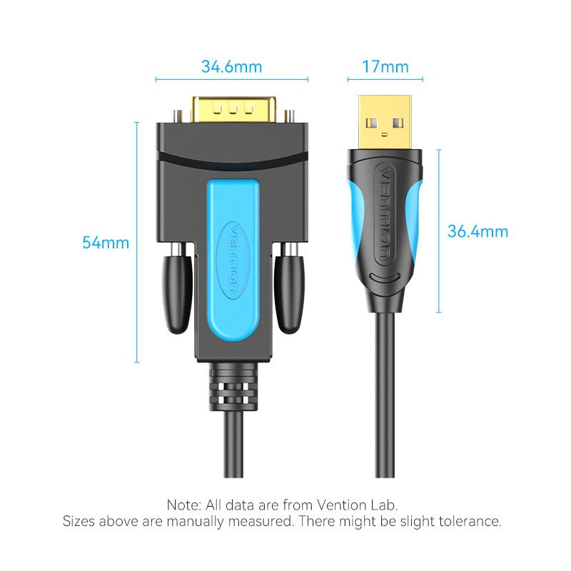 Vention USB to RS232 Serial Adapter Black - Vention