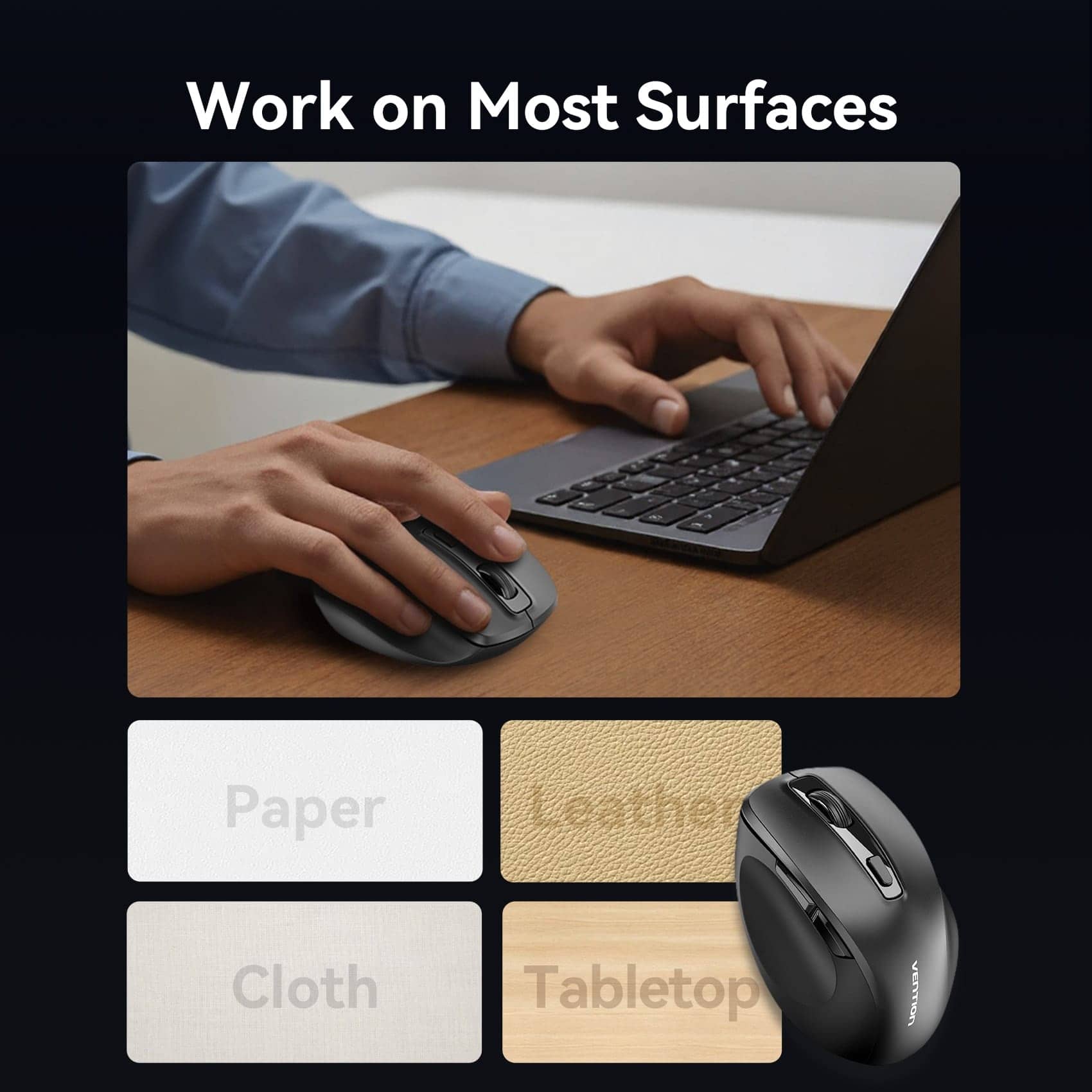 Vention Dual-Mode Wireless Ergonomic Mouse