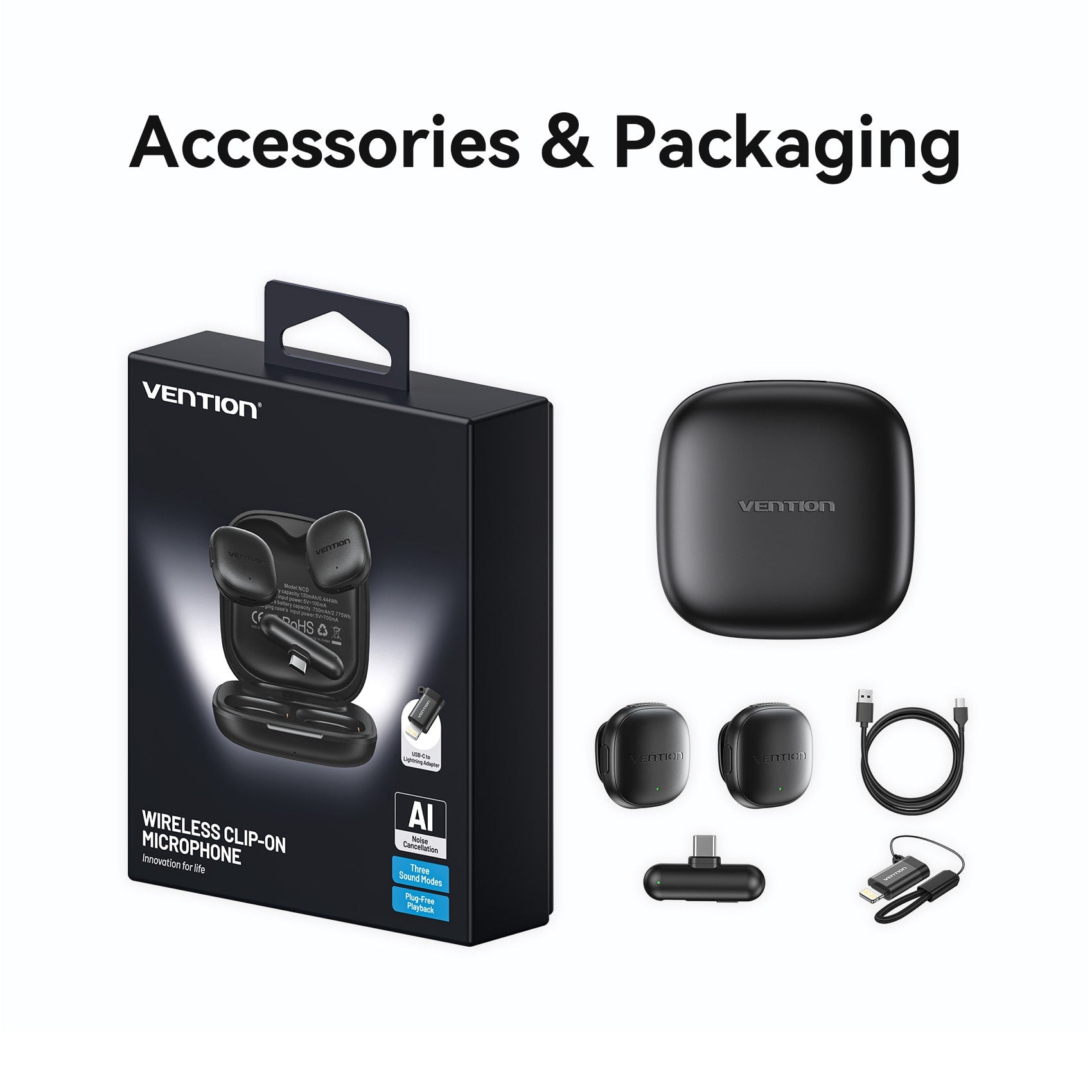 Vention Wireless Clip-On Microphone