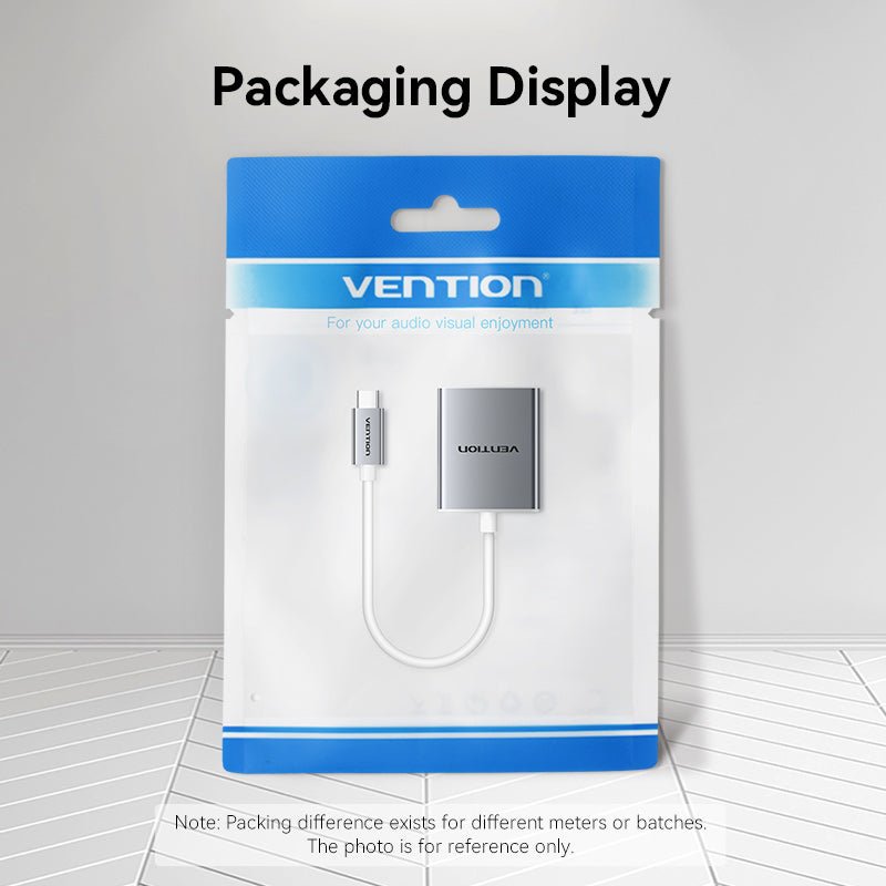 USB-C to VGA Converter 0.15M Silver Aluminium Alloy Type - Vention