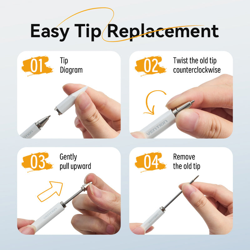 <tc>Vention</tc> Lápiz óptico magnético 3 en 1 de aleación de aluminio blanco