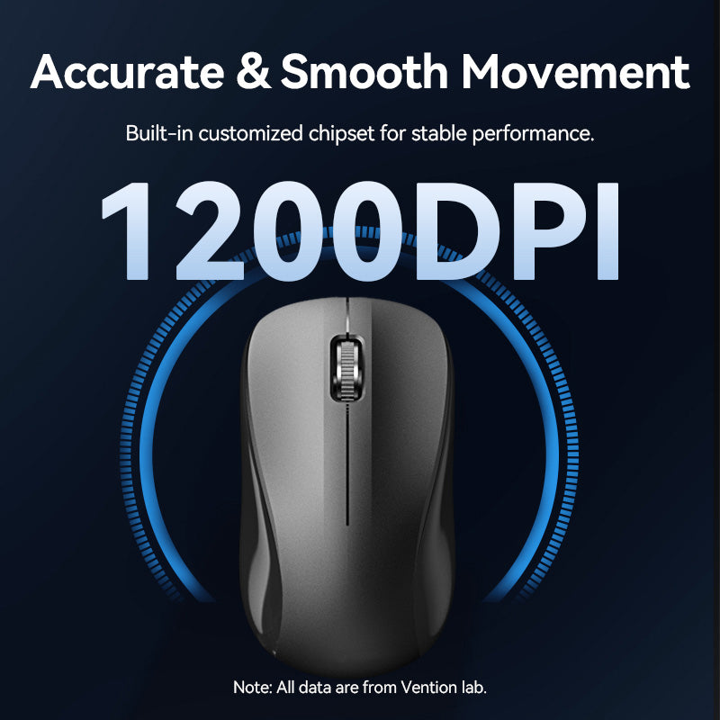 <tc>Vention</tc> 无线全尺寸静音键盘鼠标套装 黑色超薄型