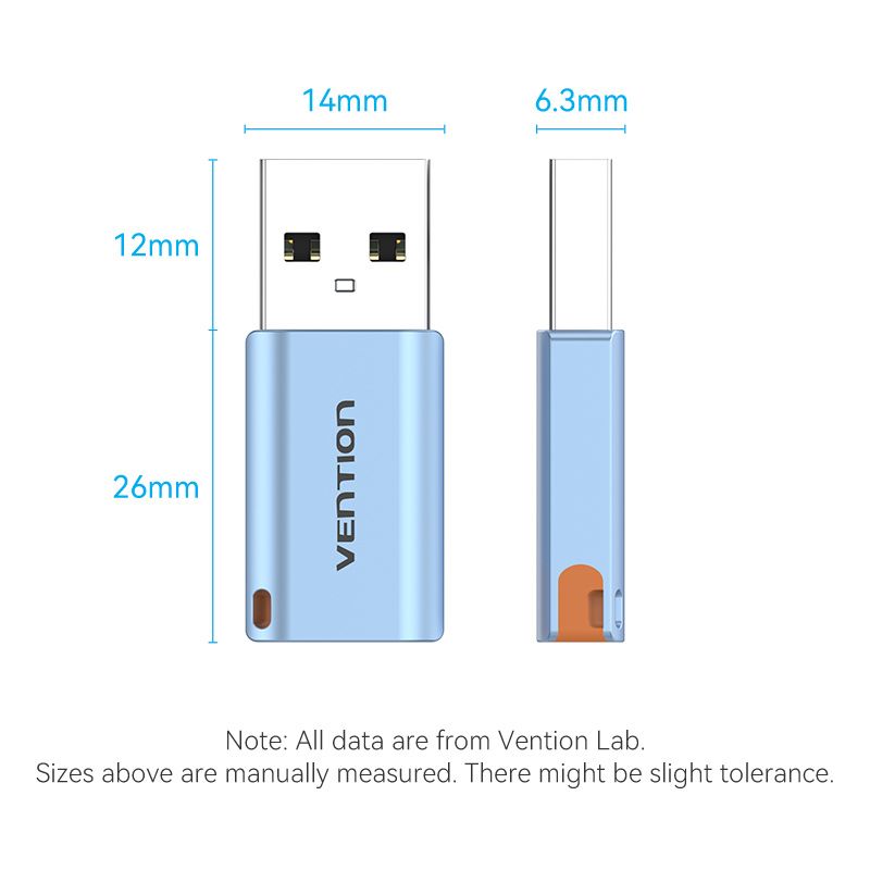 USB 3.1 Type-A Male to USB-C Female Adapter with Lanyard Gray Aluminum Alloy Type