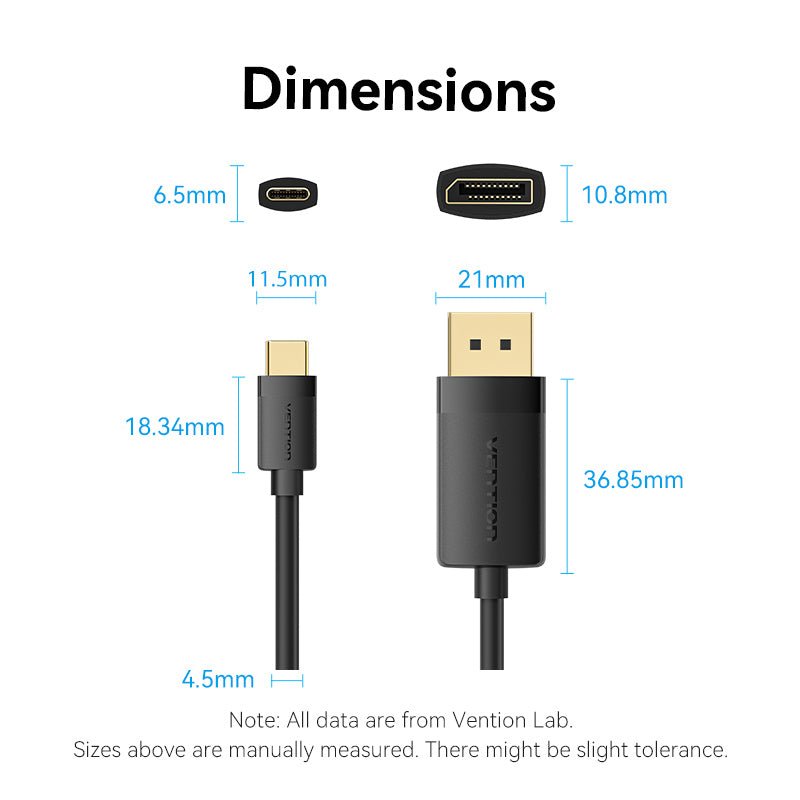 Vention USB-C to DP 4K HD Cable - Vention