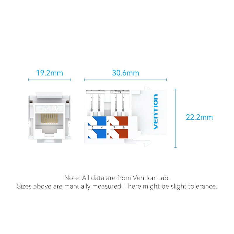 Vention Cat6 Unshielded Keystone Jack - Vention