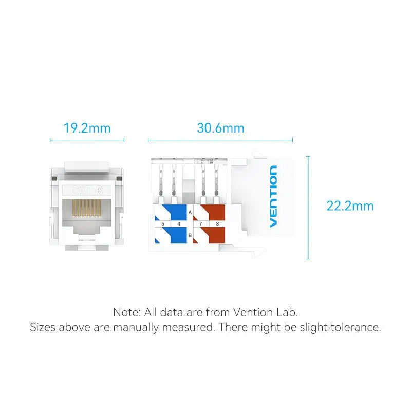 Vention Cat6 Unshielded Keystone Jack - Vention
