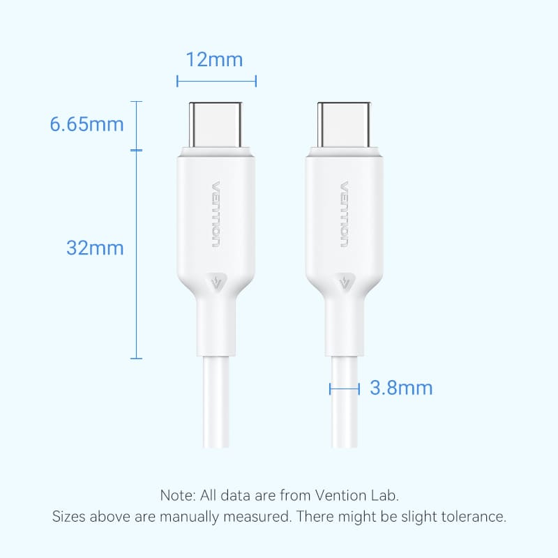 USB 2.0 Type-C Male to Type-C Male 3A Cable