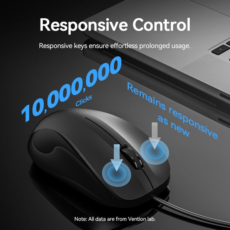 Vention USB Wired Full-Sized Silent Keyboard and Mouse Combo Black Slim Type - Vention