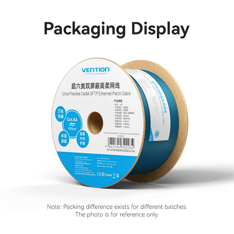 Vention Ultra-Flexible Cat6A SFTP Ethernet Patch Cable - Vention