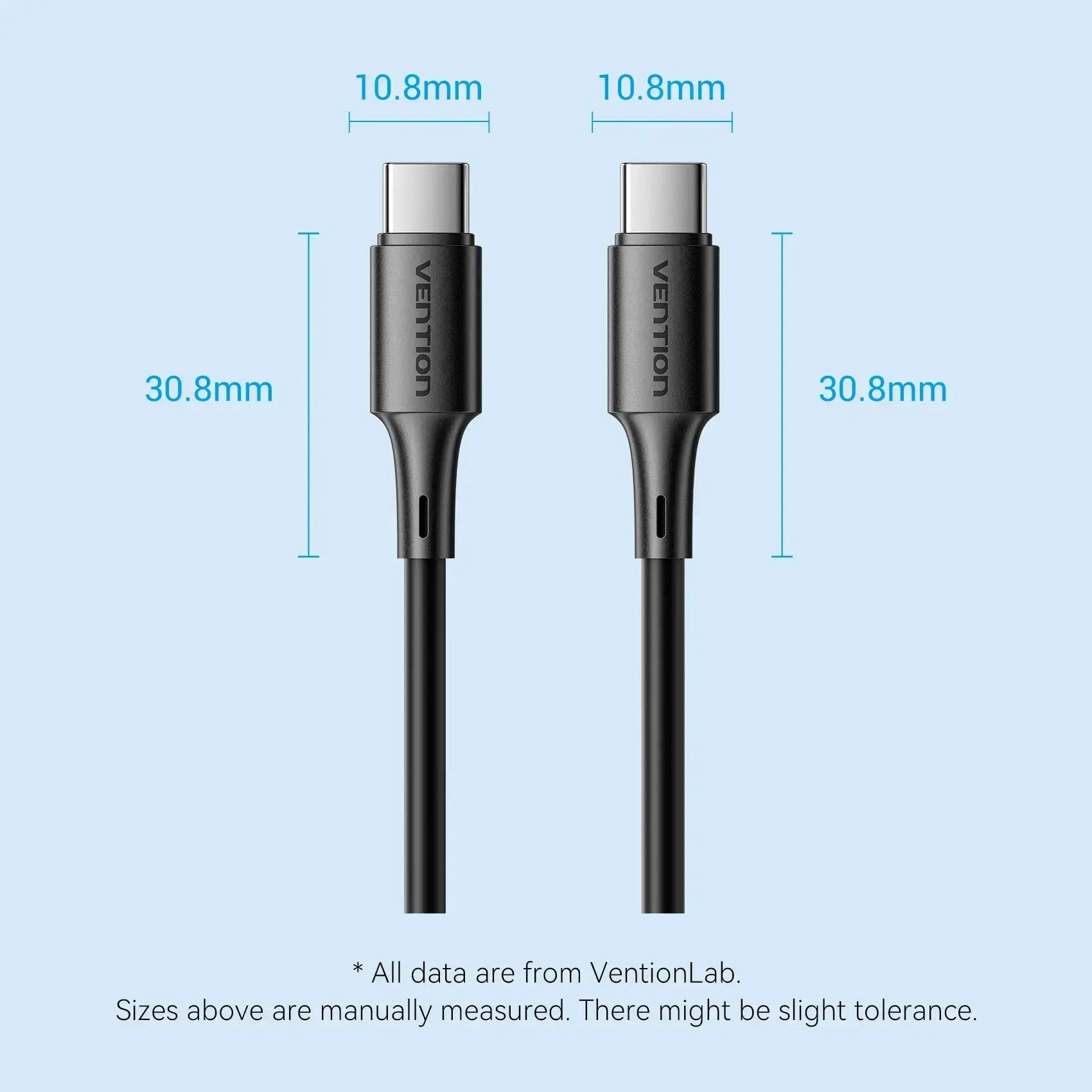 Vention USB 2.0 Type-C Male to Type-C Male 3A Cable Black PVC Type - Vention