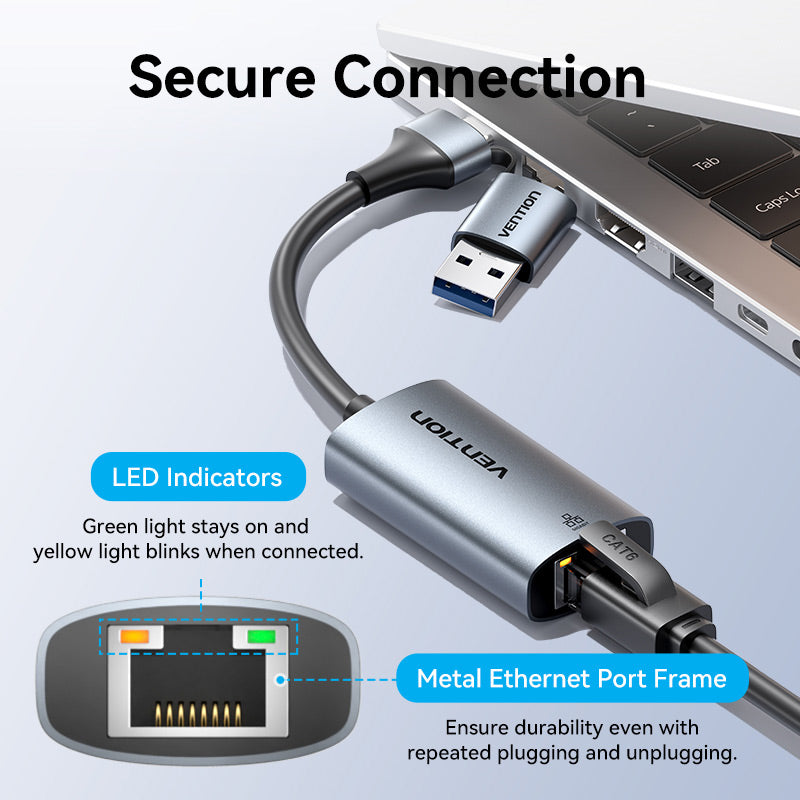 <tc>Vention</tc> Adaptor USB-C/USB-A ke Gigabit Ethernet