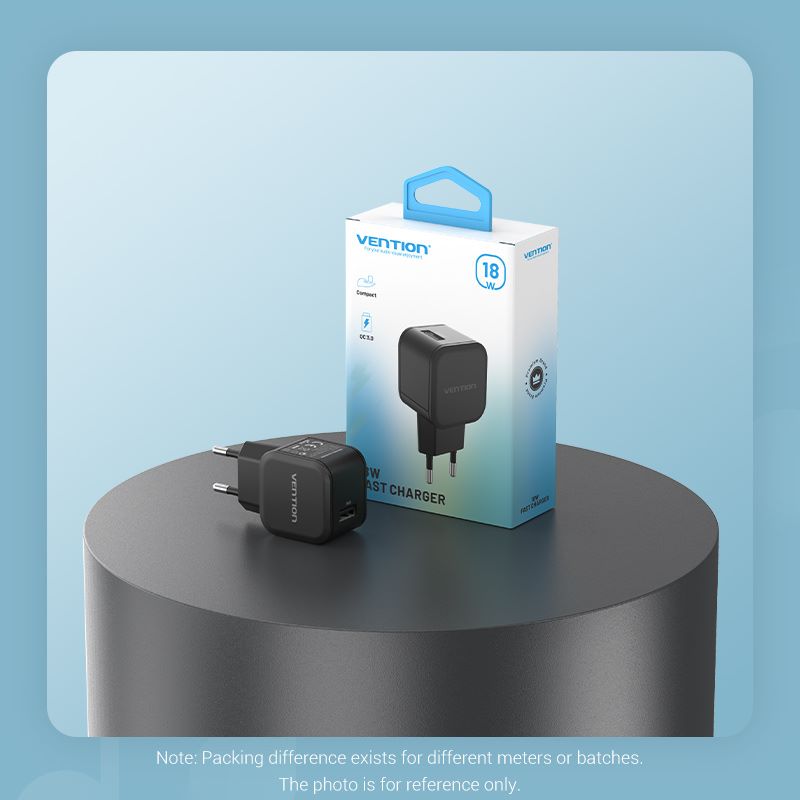 <tc>Vention</tc> Chargeur mural USB 1 port (18 W) Prise UE Noir