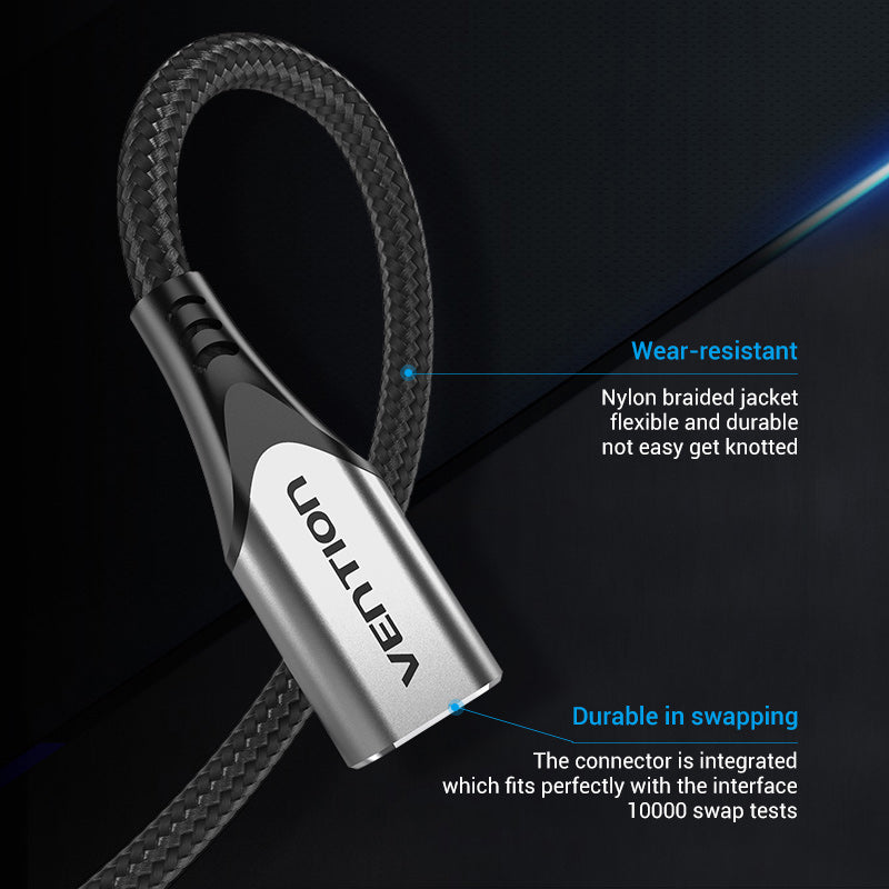 <tc>Vention</tc> Kabel Ekstensi USB-C 3.1 Berbahan Katun