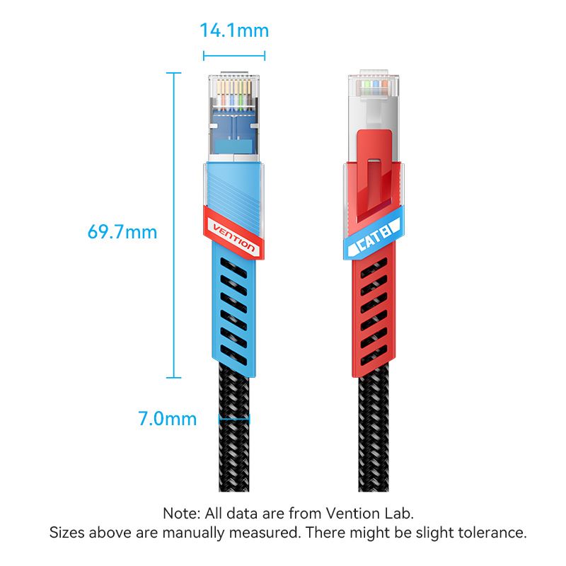 Cable de conexión Ethernet para juegos Cat8 SFTP 0,5/1/1,5/2/3/5M negro