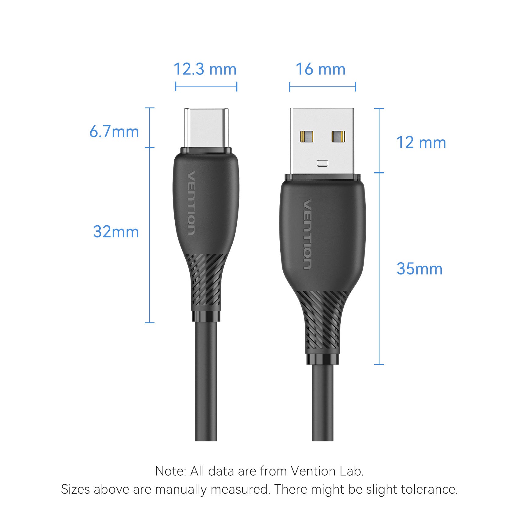 Vention USB 2.0 A Erkek - C Erkek 3A Kablo PVC Tipi