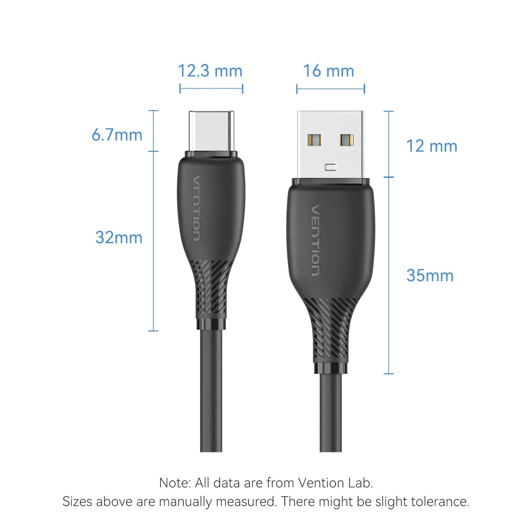 Vention USB 2.0 A Male to C Male 3A Cable PVC Type - Vention