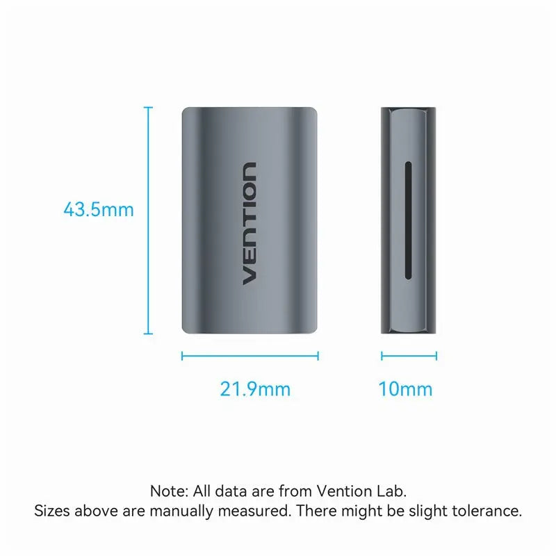 Vention HDMI™ Female to Female Repeater Gray Aluminum Alloy Type - Vention