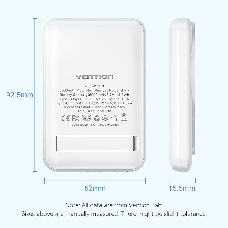 Vention 5000mAh Magnetic Wireless Power Bank 20W——On Promotion - Vention