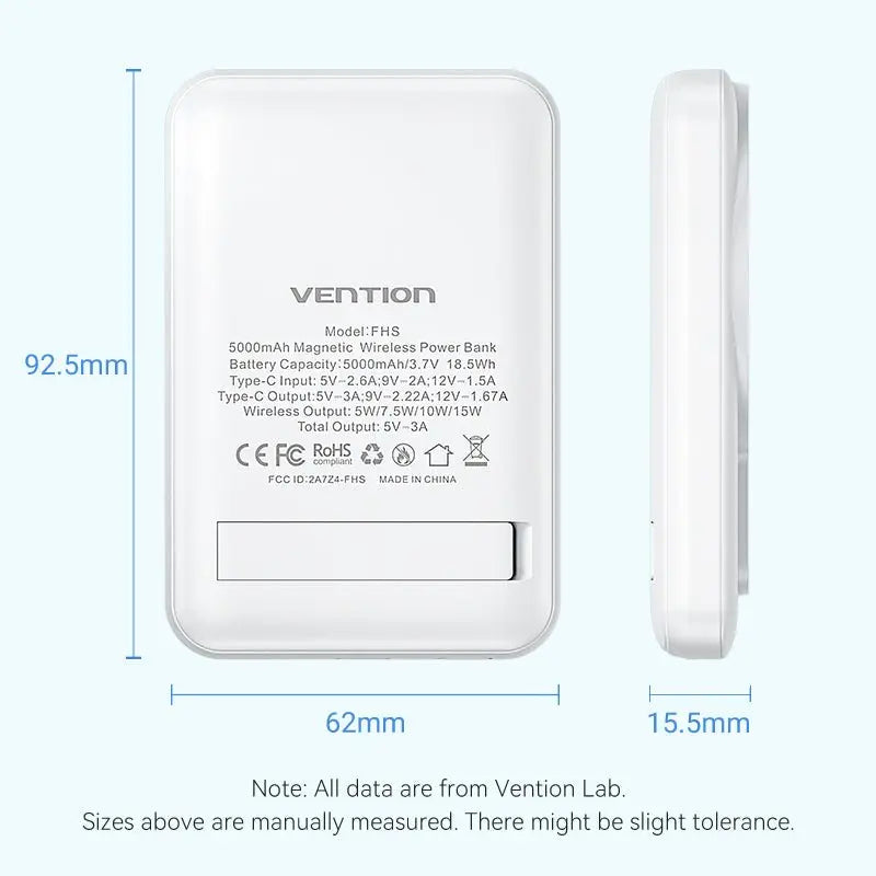 Vention 5000mAh Magnetic Wireless Power Bank 20W——On Promotion - Vention