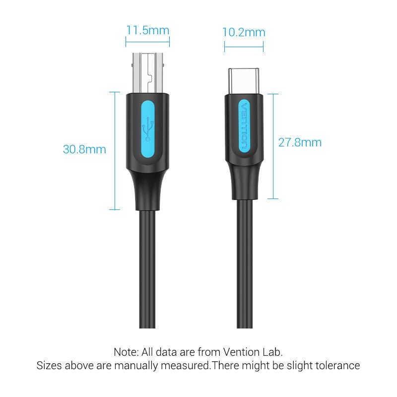 Vention USB 2.0 Type-C Male to Type-B Male Printer Cable - Vention