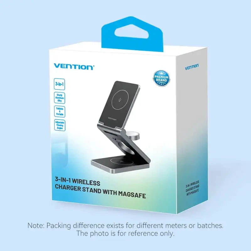 Vention 3‑in‑1 15W Wireless Charger Stand with MagSafe Gray - Vention