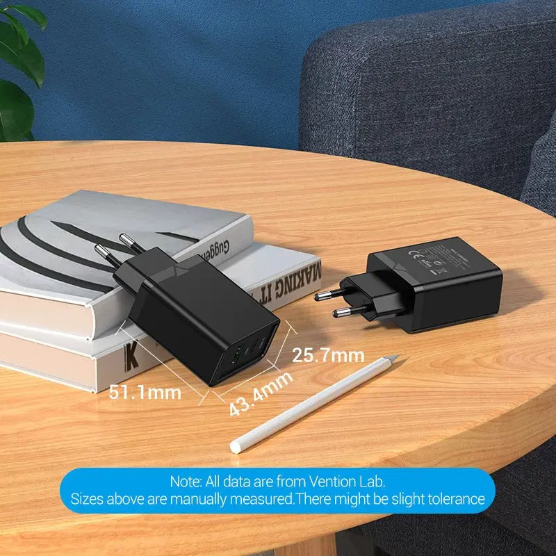 Vention 2-Port USB(A+C) Wall Charger (18W/20W) EU-Plug - Vention