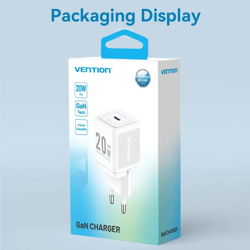 Vention 1-Port USB-C GaN Charger 20W EU-Plug - Vention