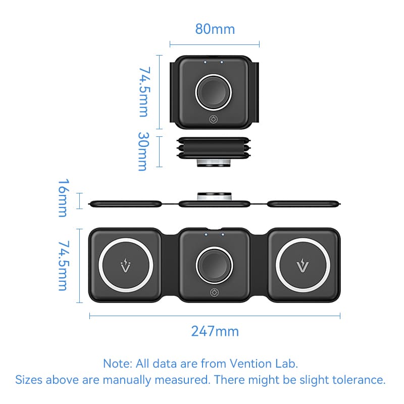3-in-1 Wireless Charging Pad with MagSafe and LED Night Light