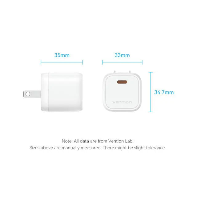 Vention 1-port USB-C GaN Charger(30W) US Plug - Vention