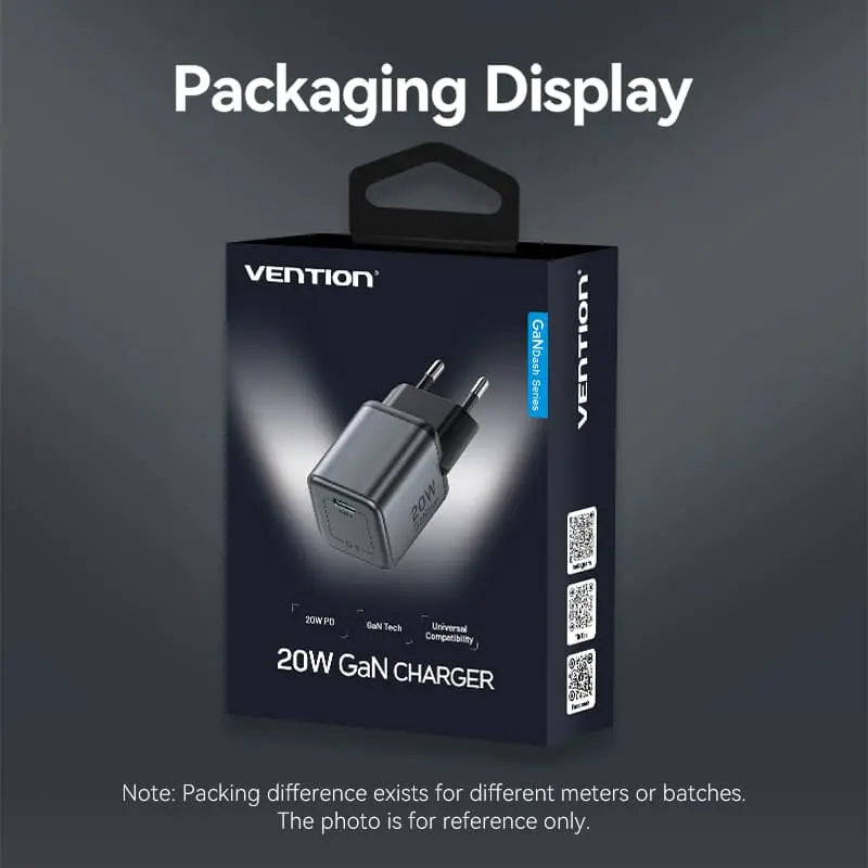 Vention 1-Port USB-C GaN Charger 20W EU-Plug - Vention