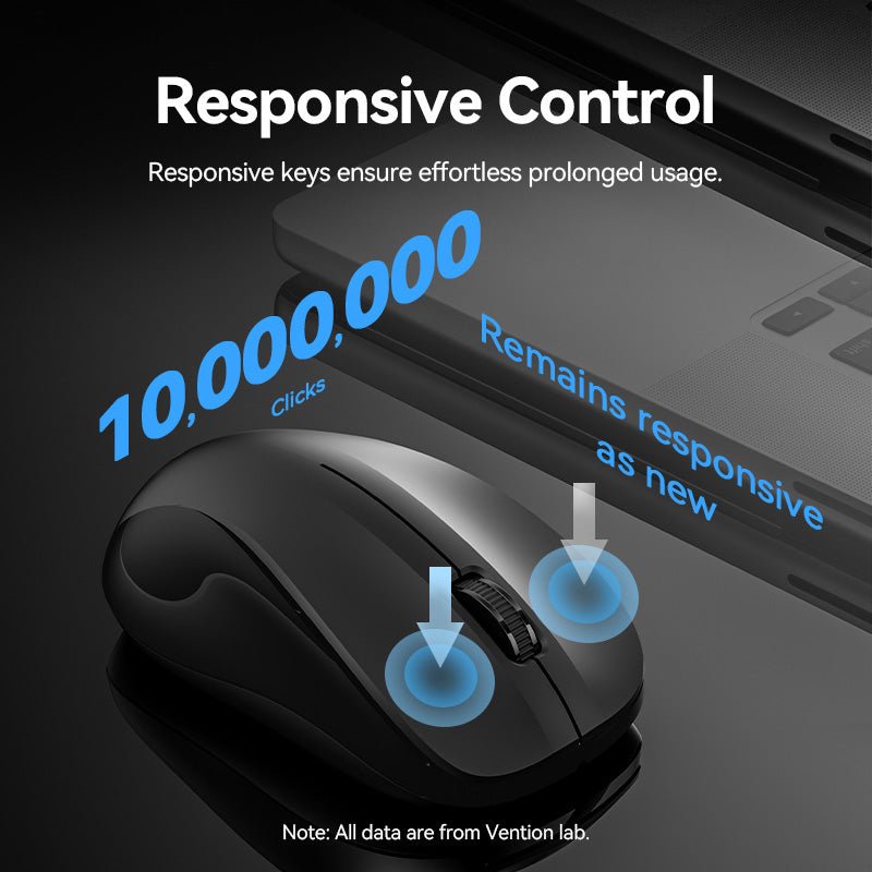 Vention Wireless Full-Sized Silent Keyboard and Mouse Combo Black Slim Type - Vention