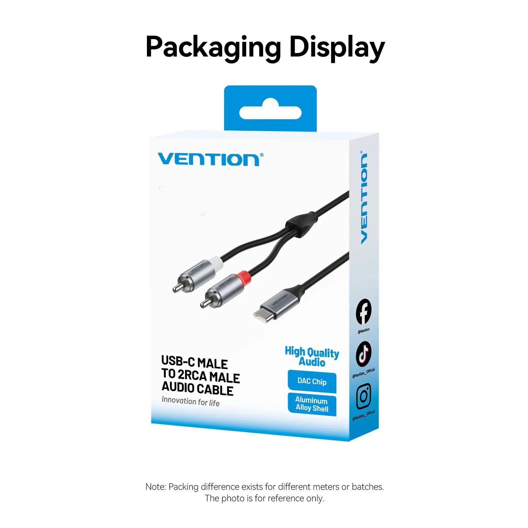 Vention USB-C Male to 2RCA Male Audio Cable - Vention