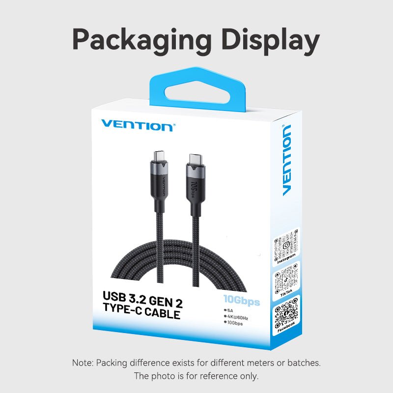 Vention USB 3.2 Gen2 C Male to C Male 10Gbps Cable Aluminum Alloy Type - Vention