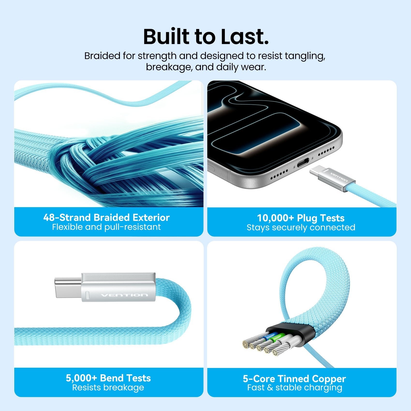 240W USB-C Slim Magnetic Fast Charging Cable - Vention