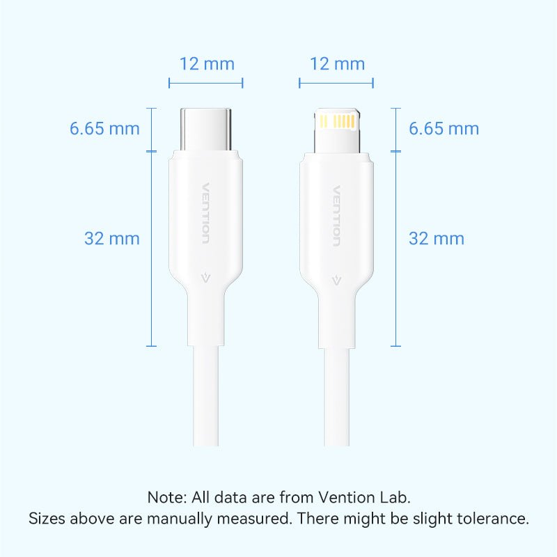 Vention USB 2.0 Type-C Male to Lightning Male 3A Cable PVC Type - Vention