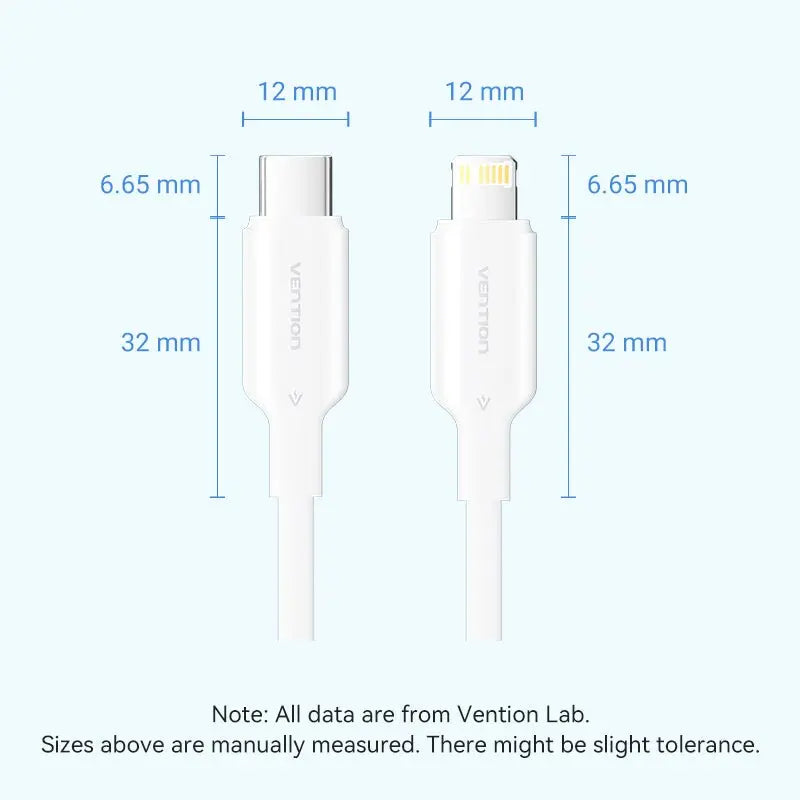 Vention USB 2.0 Type-C Male to Lightning Male 3A Cable PVC Type - Vention