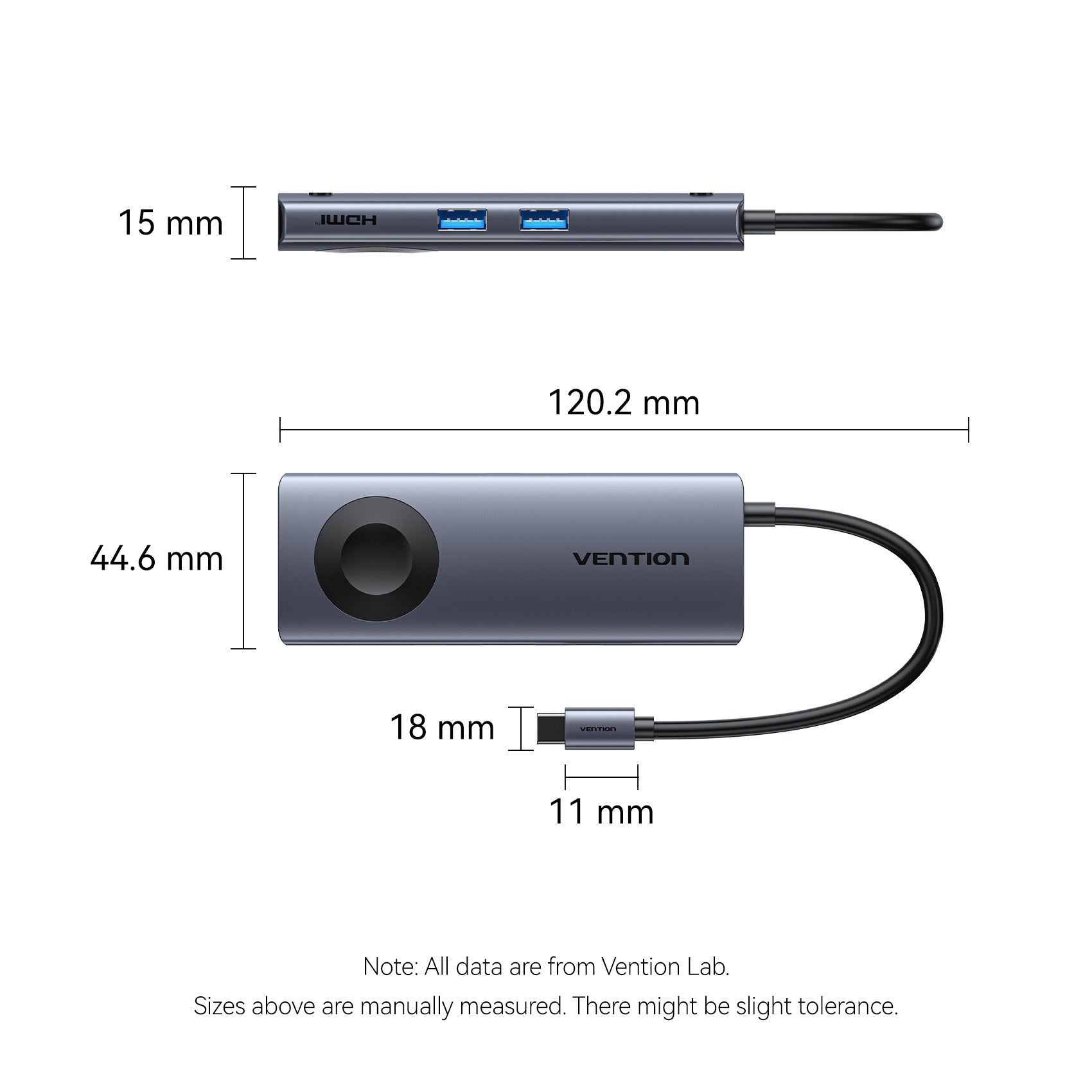 Vention 6'sı 1 arada USB-C Kablosuz Şarj Bağlantı İstasyonu