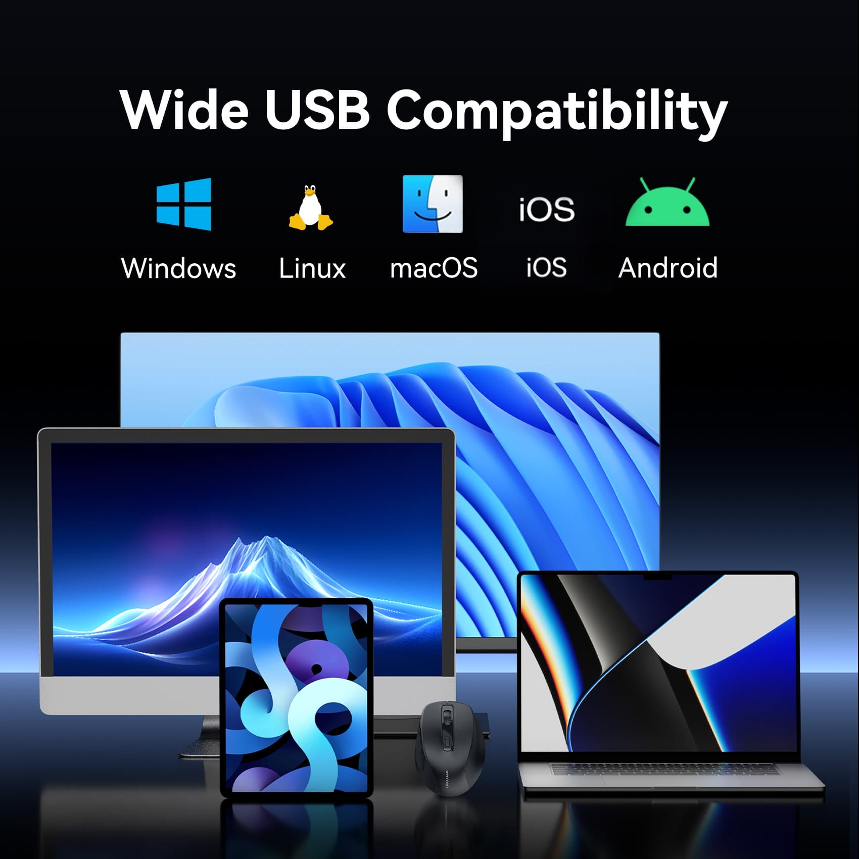 Vention Dual-Mode Wireless Ergonomic Mouse