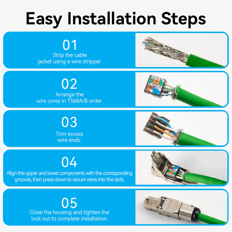 <tc>Vention</tc> Cat6A屏蔽免工具8P8C RJ45模块化插头