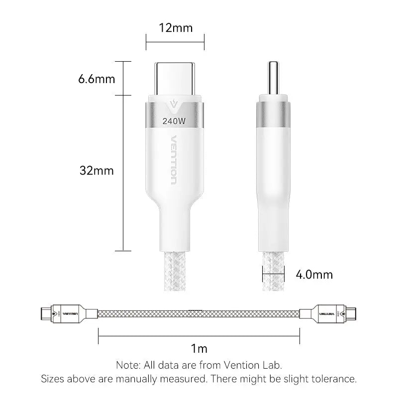 Vention USB 2.0 Type-C Male to Type-C Male 5A Cable Aluminum Alloy Type - Vention